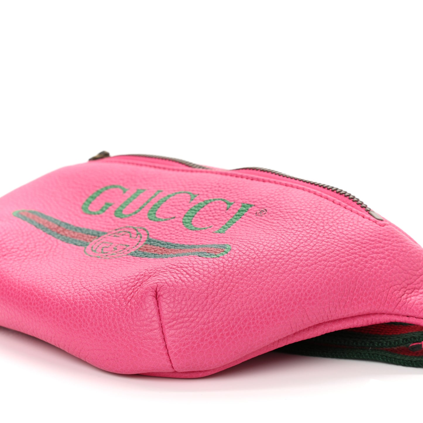 Grained Calfskin Small Logo Belt Bag Box Pink Green