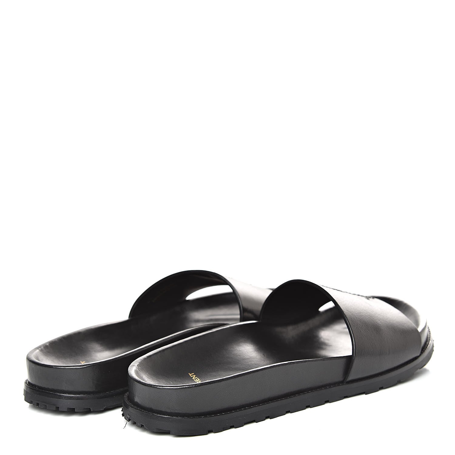 Saint Laurent Calfskin Monogram Womens Jimmy Joan Slide Sandals 39 Black 4 of 10