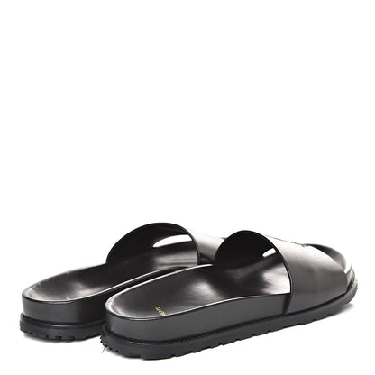 Saint Laurent Calfskin Monogram Womens Jimmy Joan Slide Sandals 39 Black 4 of 10