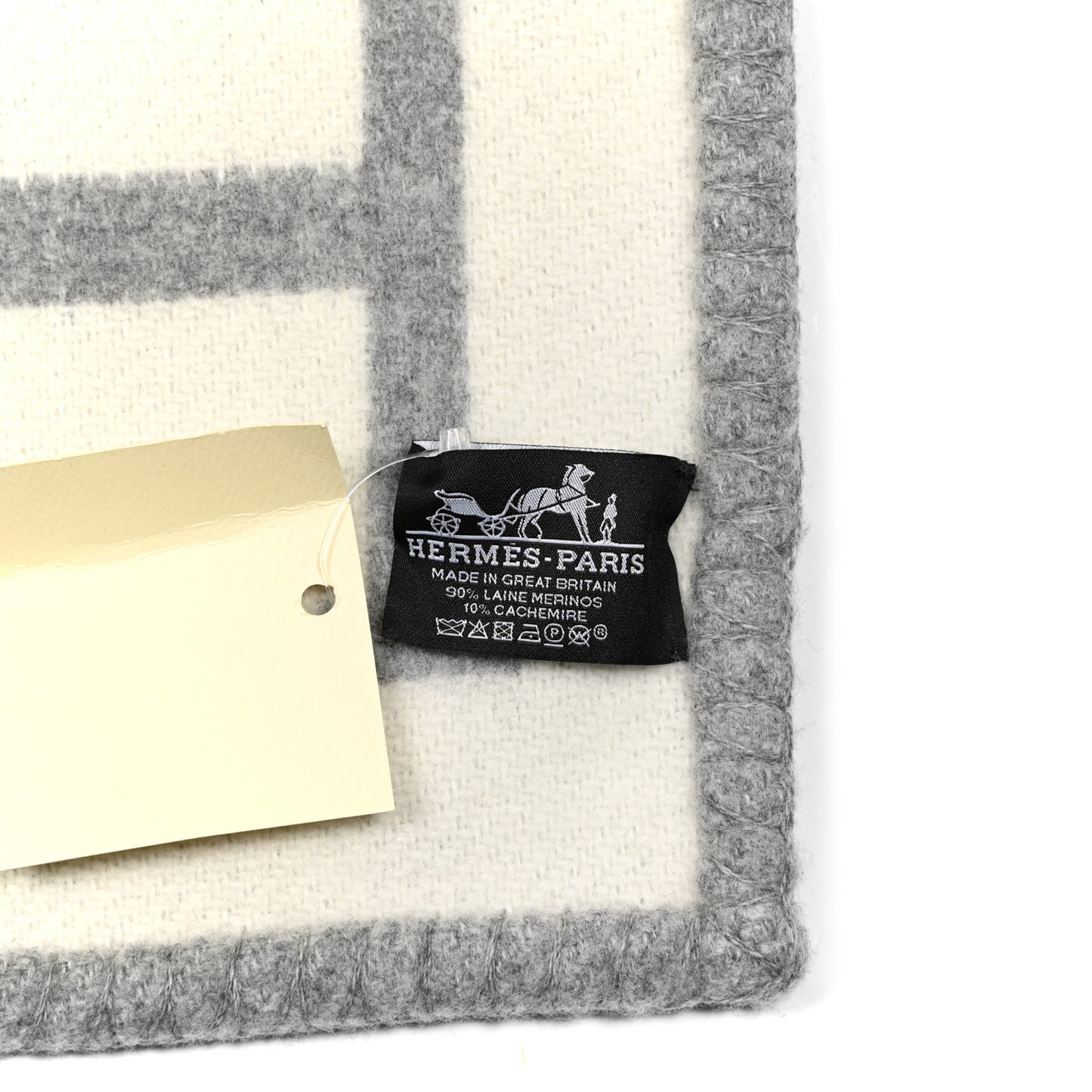 Wool Cashmere Avalon III Blanket Ecru Gris Clair