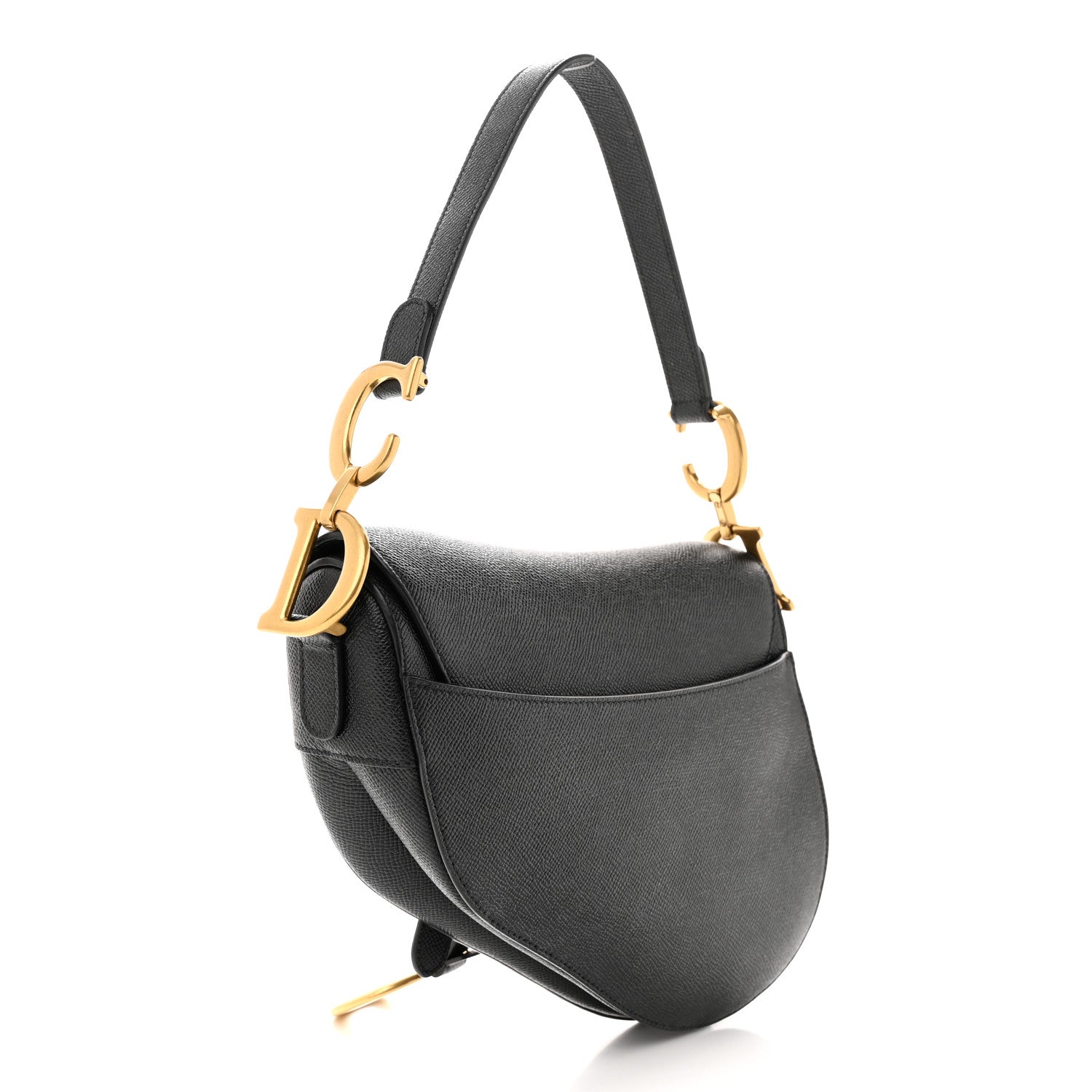 Christian Dior Grained Calfskin Saddle Bag Black 3 of 10