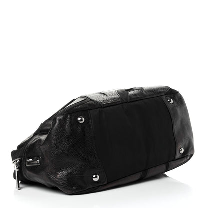 Prada Tessuto Nylon Vitello Satchel Black 4 of 7