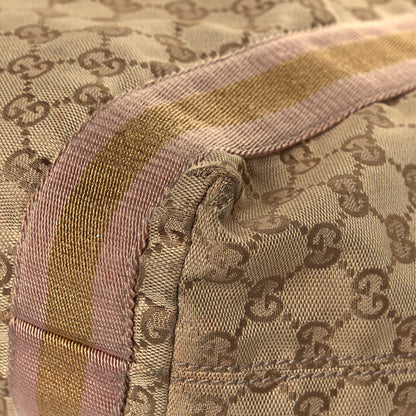 Gucci GG Monogram Medium Web Handle Vertical Tote Pink Gold 10 of 16