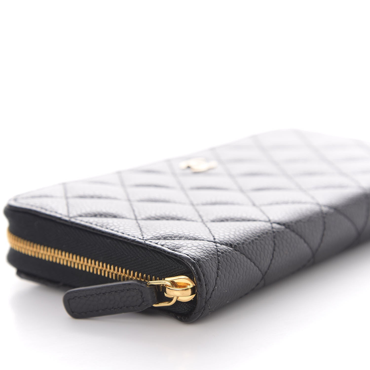 Chanel Caviar Quilted Large Gusset Zip Around Wallet Black 7 of 14