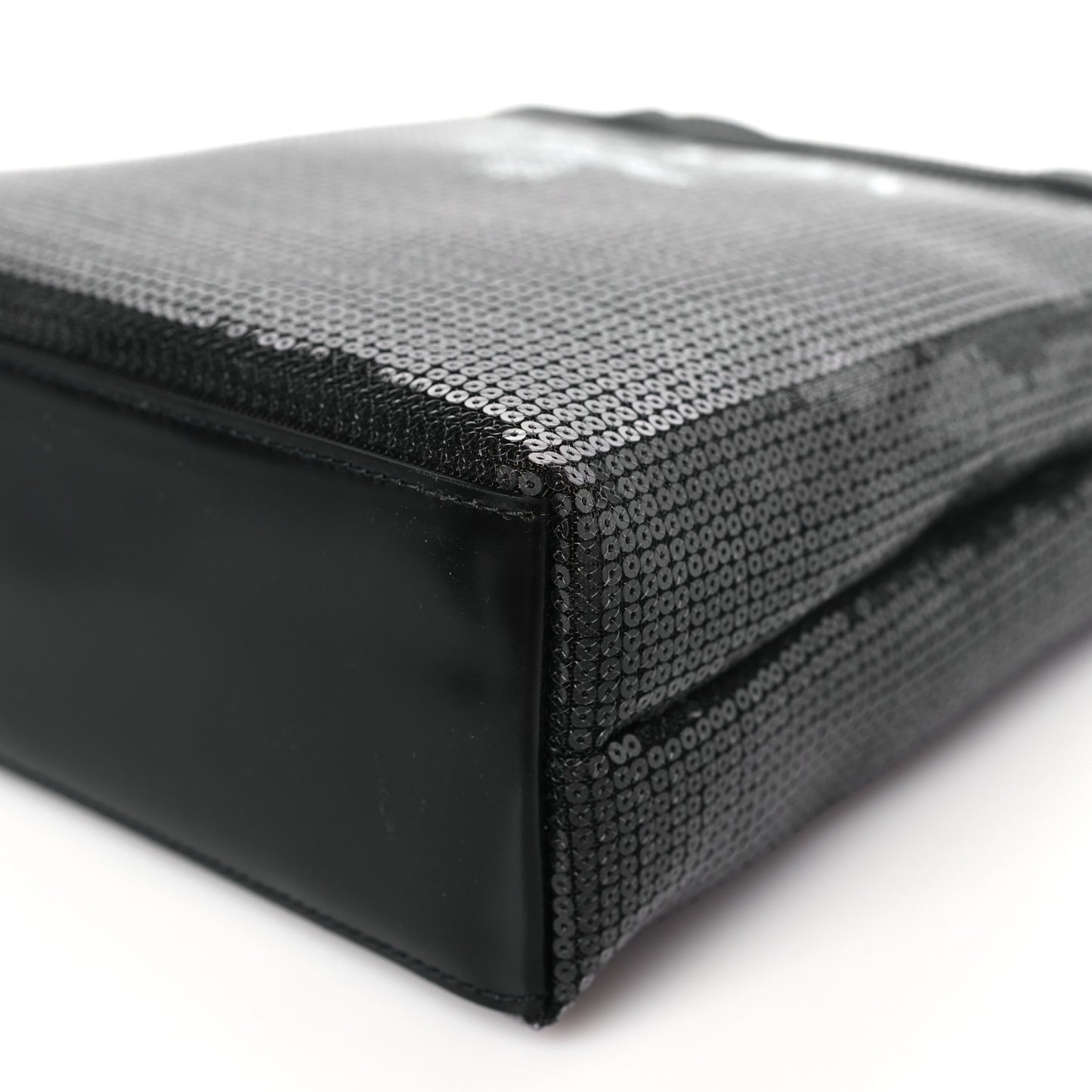 Sequin Rete Paillettes Small Tote Bag Black