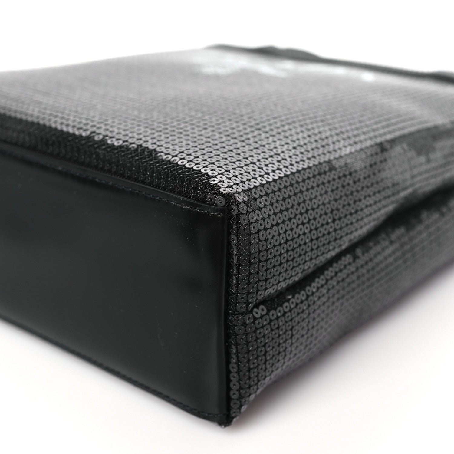 Prada Sequin Rete Paillettes Small Tote Bag Black 10 of 10