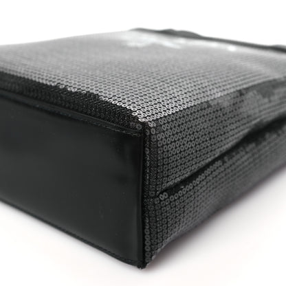 Prada Sequin Rete Paillettes Small Tote Bag Black 10 of 10