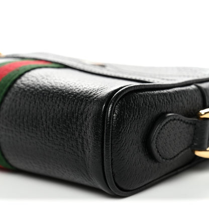 Gucci Calfskin Web Mini Ophidia Shoulder Bag Black 10 of 12
