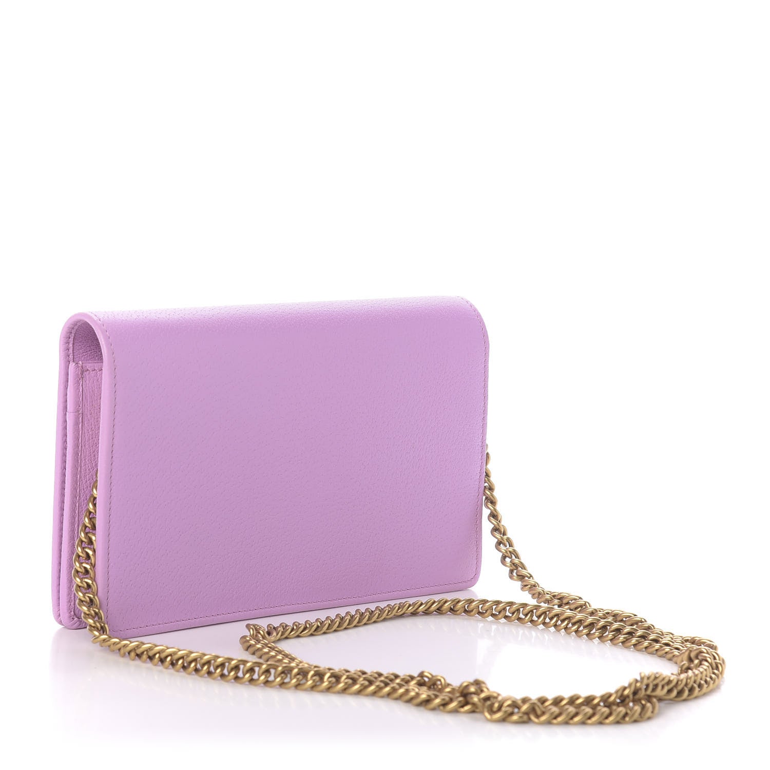 Gucci Calfskin Marquise Crystals Mini GG Chain Wallet Malva 3 of 12