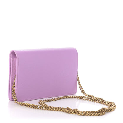 Gucci Calfskin Marquise Crystals Mini GG Chain Wallet Malva 3 of 12