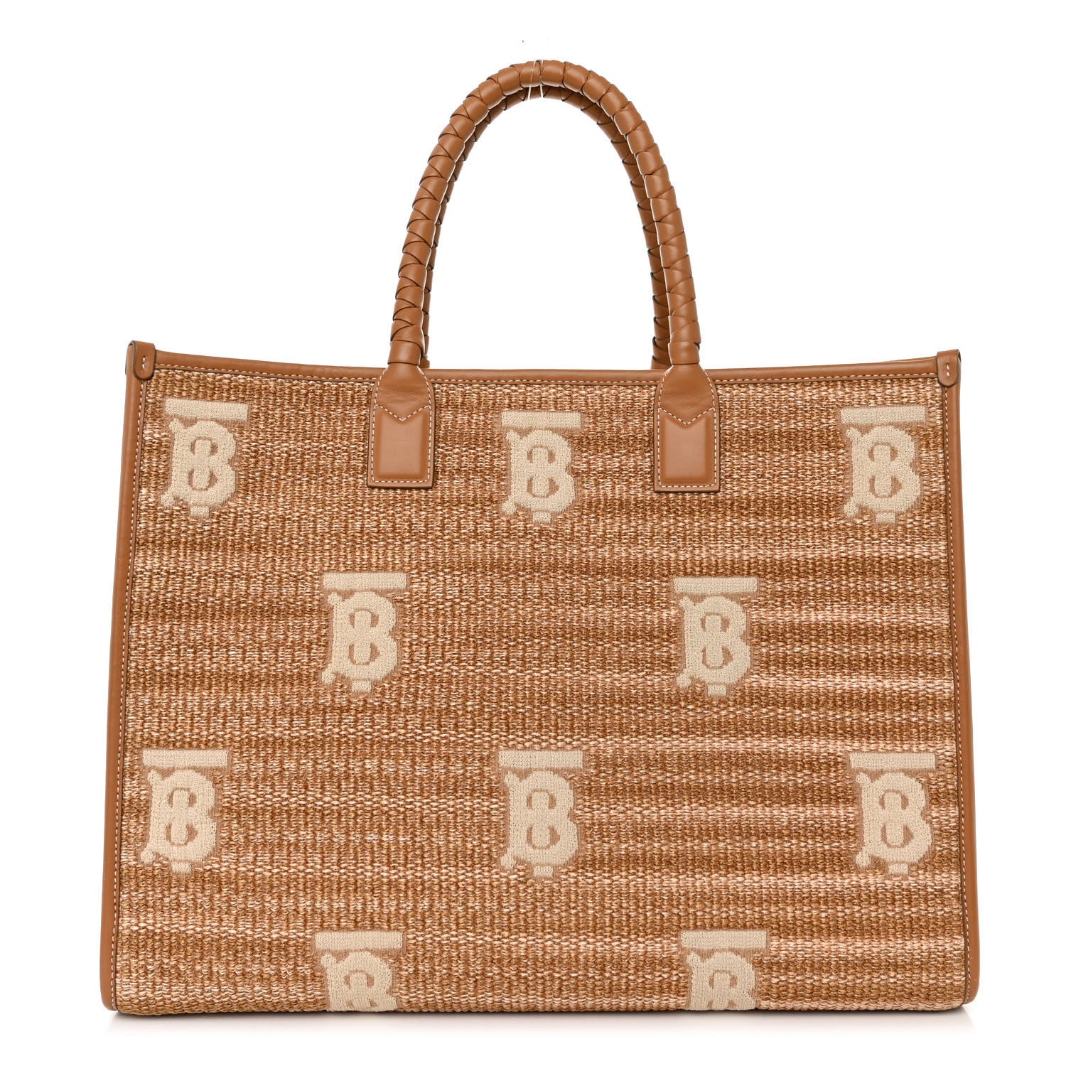 Burberry Raffia Calfskin Large Freya Tote Natural 1 of 11