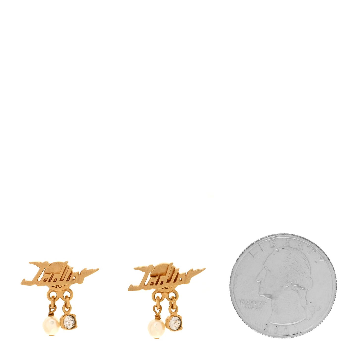 Crystal Pearl J'Adior Earrings Gold