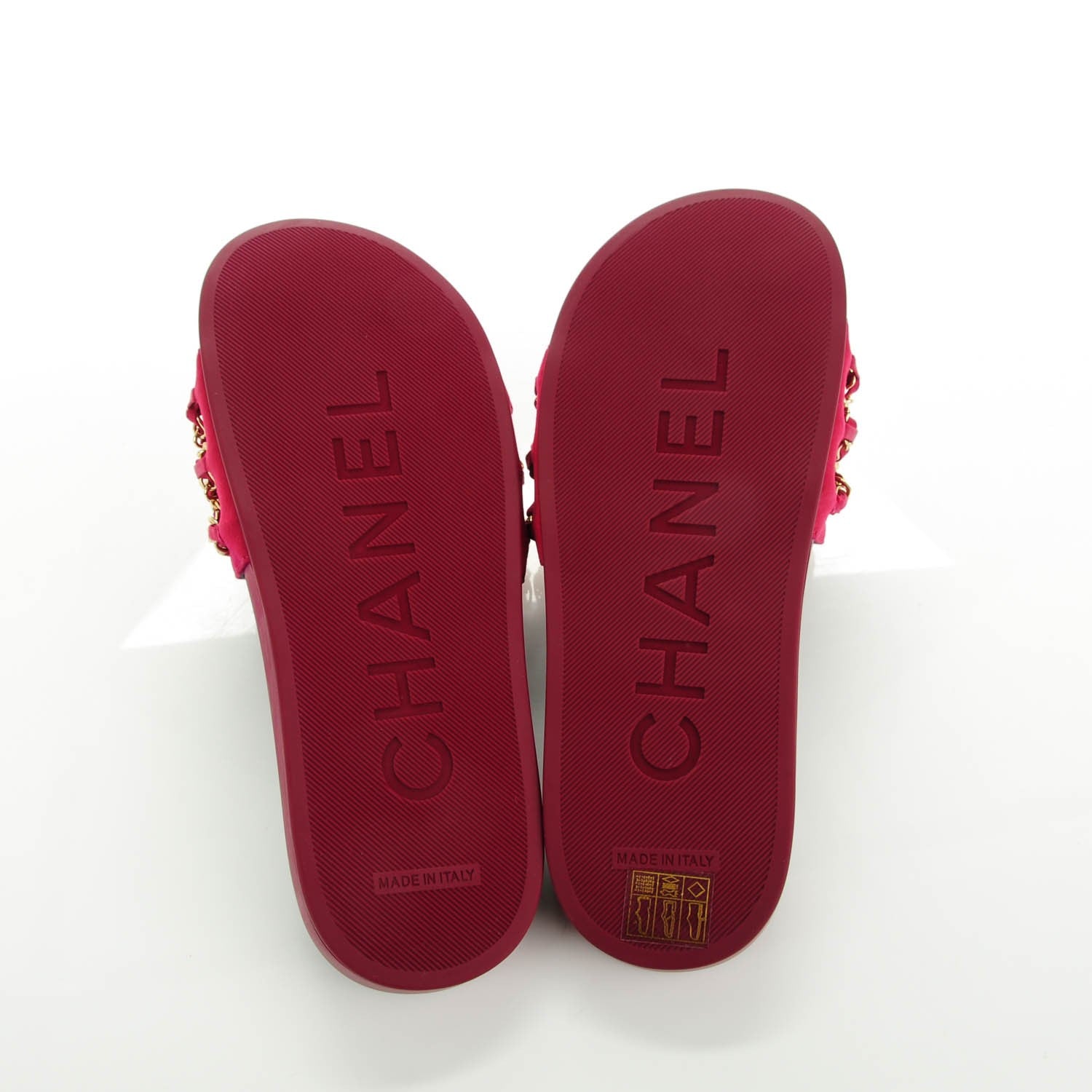 Chanel Satin Chain Flat Sandals 37 Dark Fuchsia 5 of 8
