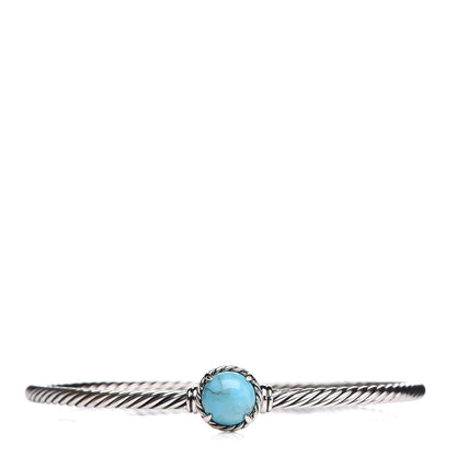 David Yurman Sterling Silver Turquoise 3mm Chatelaine Bracelet 1 of 4