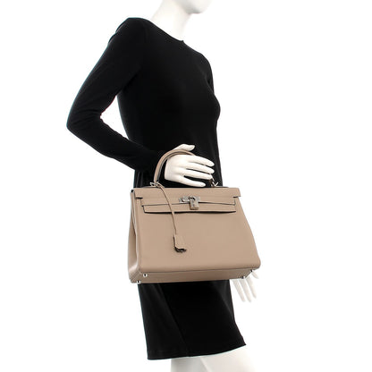 Hermes Togo Kelly Retourne 32 Gris Tourterelle 2 of 34