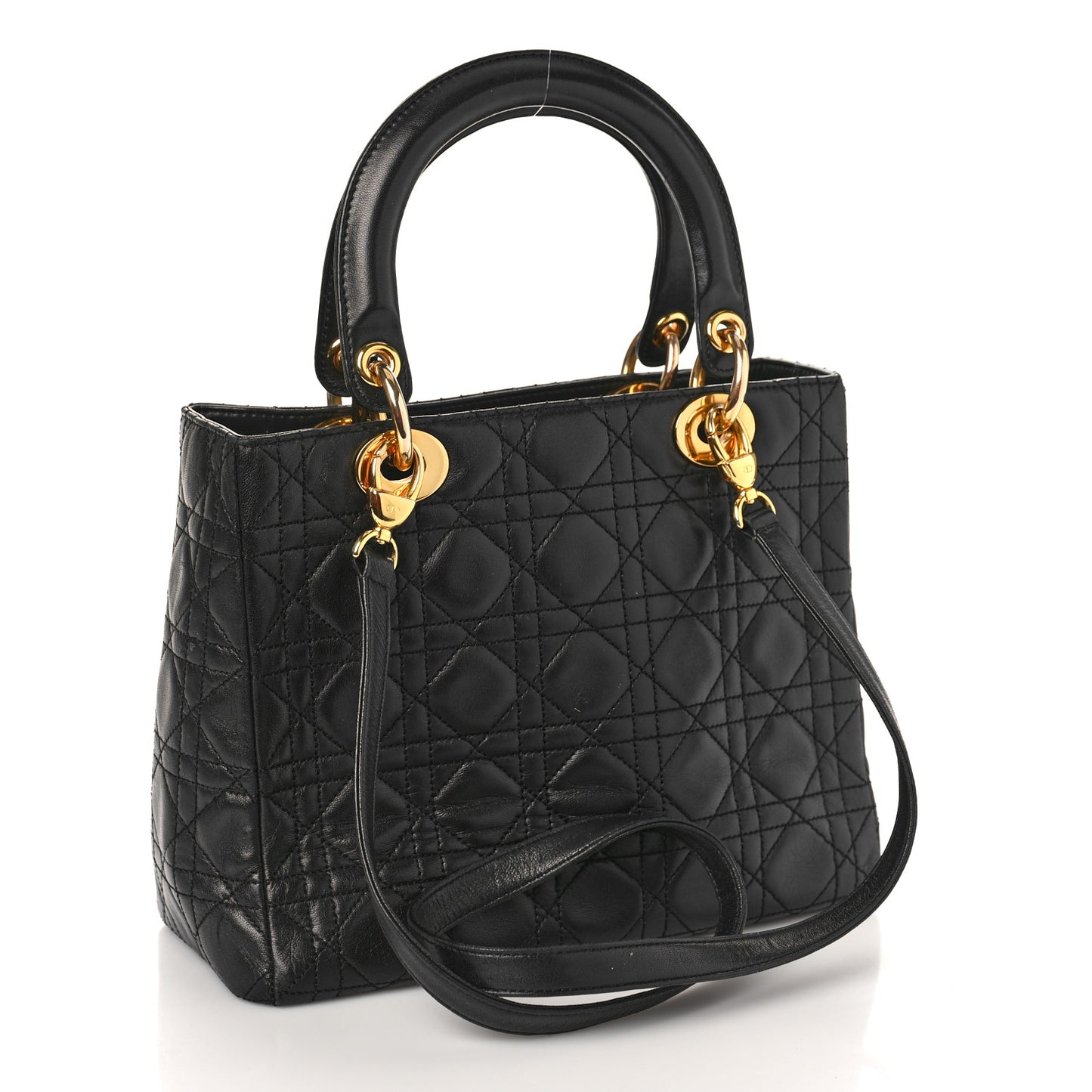 Lambskin Cannage Medium Lady Dior Black