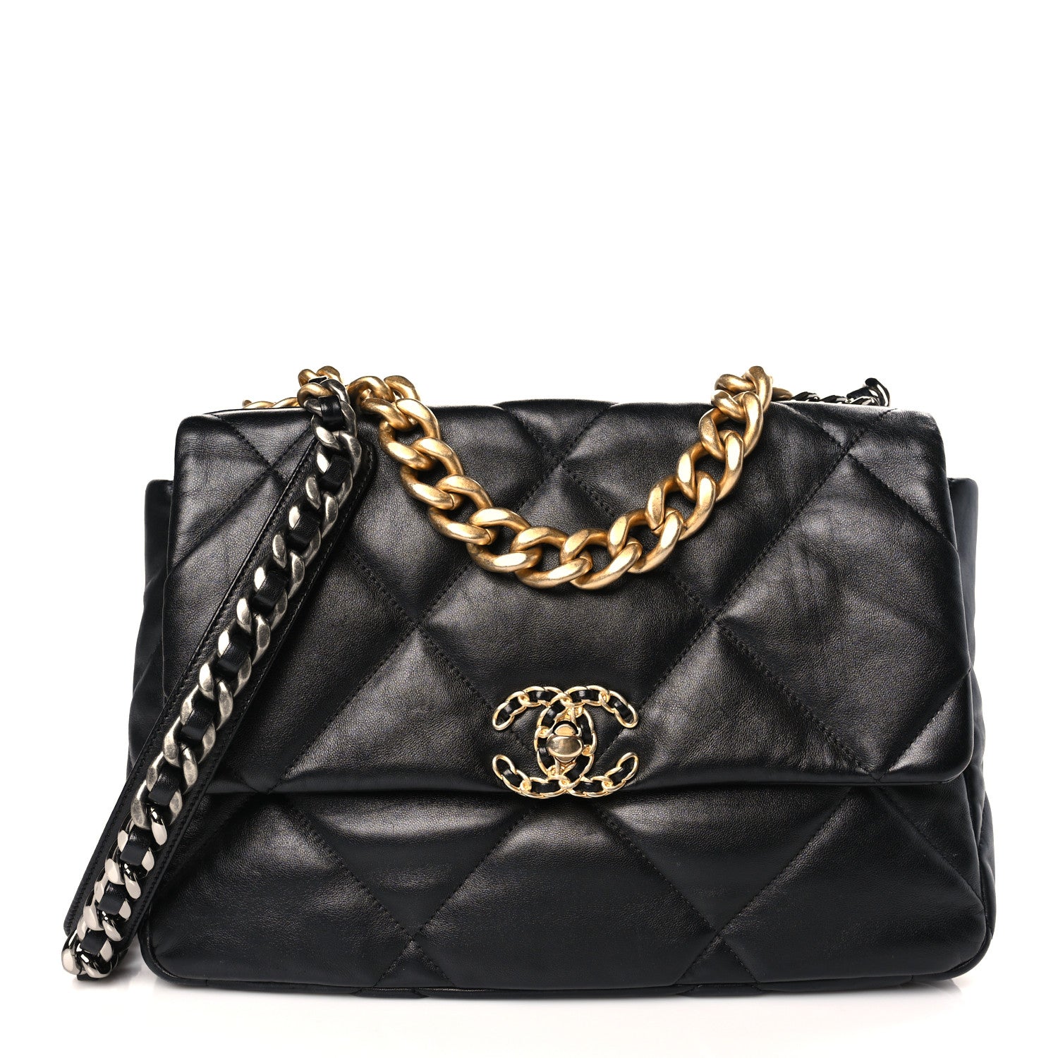Chanel Lambskin Quilted Large Chanel 19 Flap Black 1 of 9