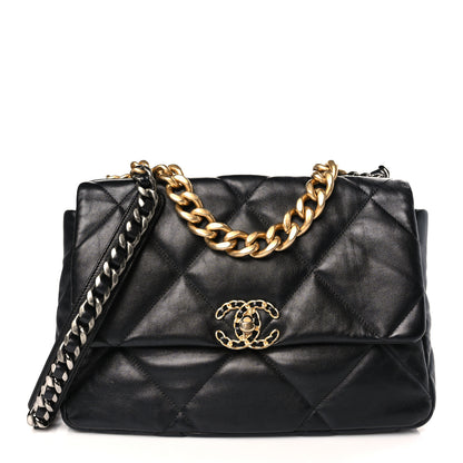 Chanel Lambskin Quilted Large Chanel 19 Flap Black 1 of 9