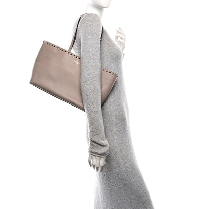 Valentino Garavani Grained Calfskin Small Rockstud Shoulder Tote Poudre 2 of 9