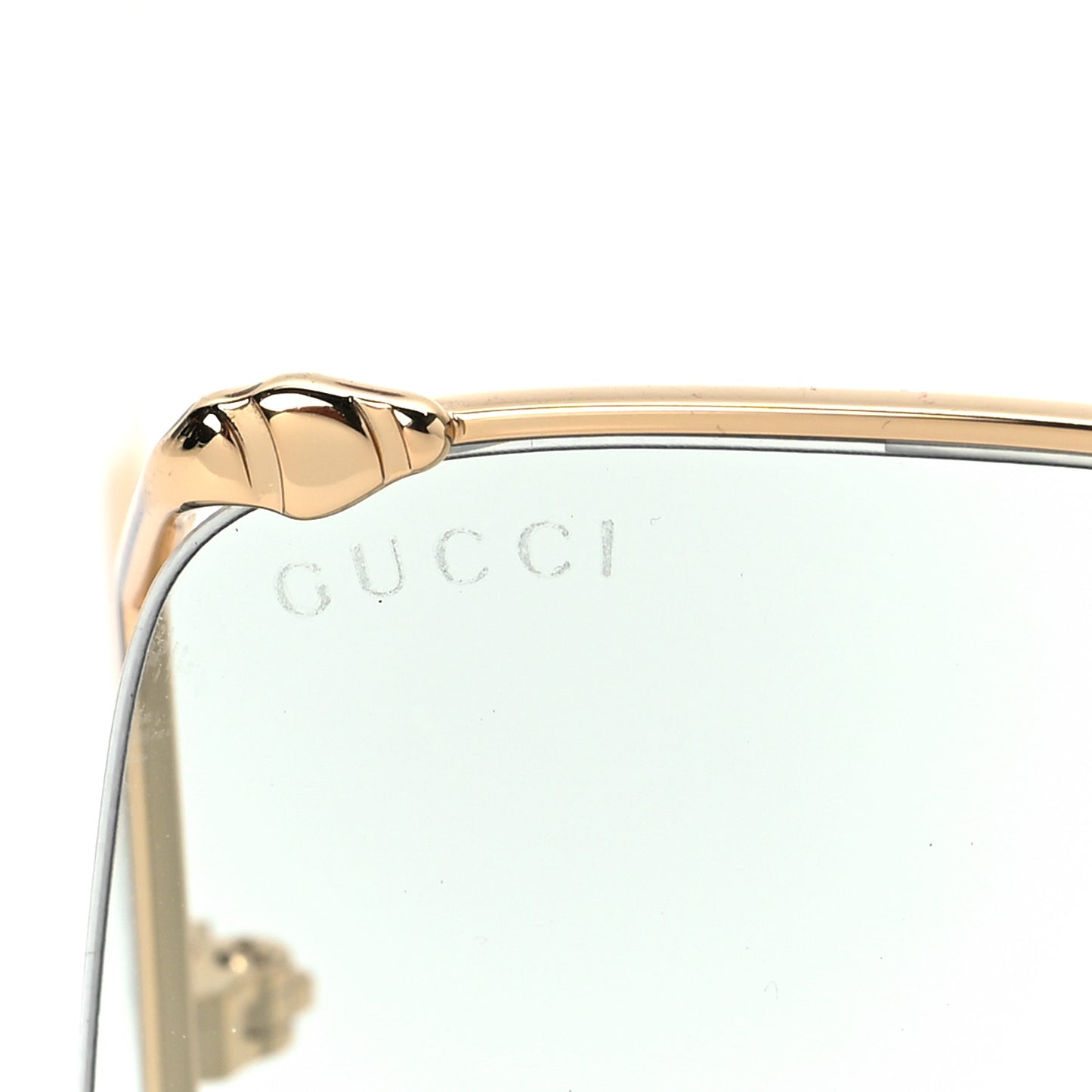 Metal Oversized Round Sunglasses GG0252S Gold Green