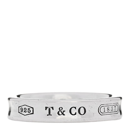 Tiffany Sterling Silver Narrow 1837 Band Ring 52 6 1 of 4