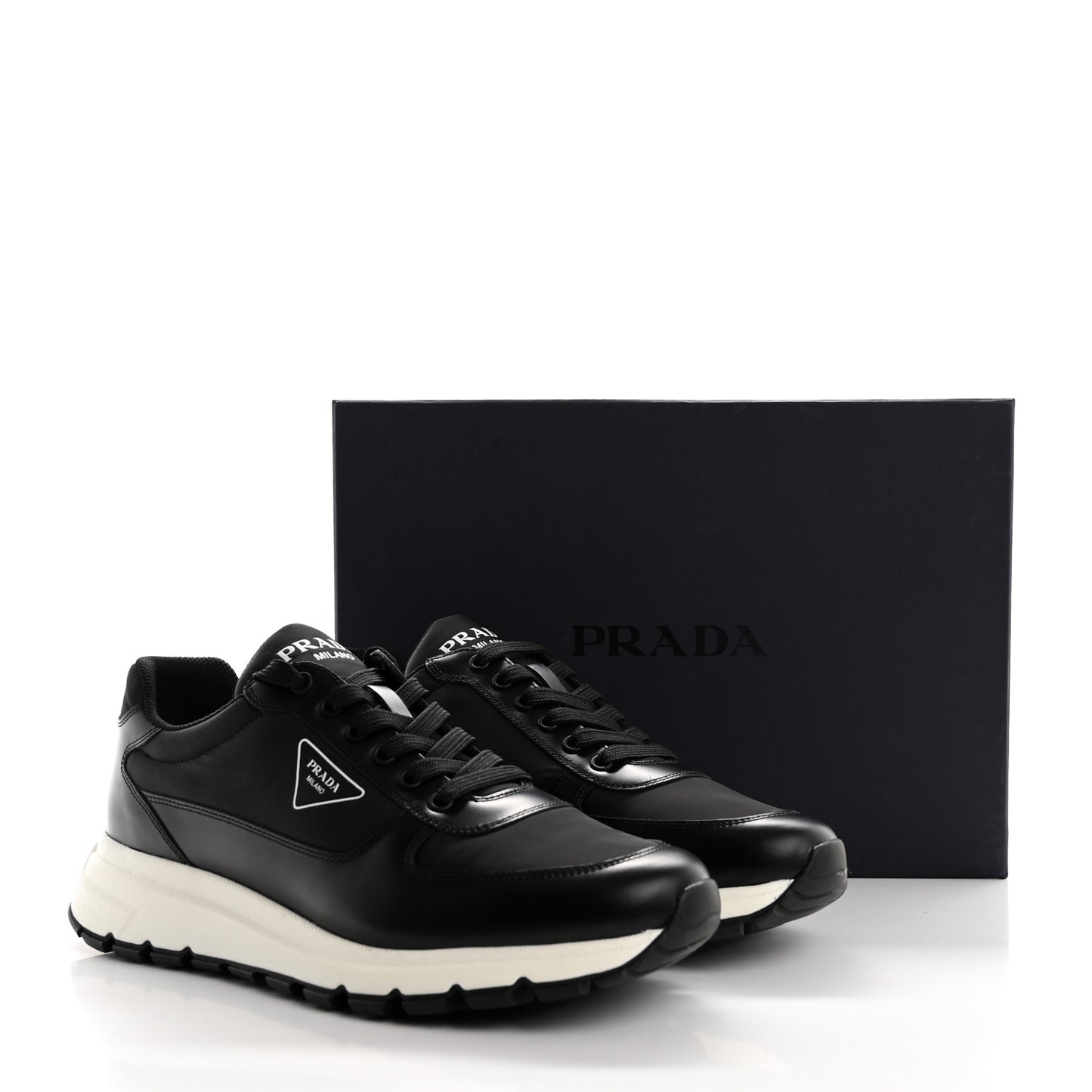 Spazzolato Rois Nylon Triangle Logo Mens Low Top Sneakers 9 Black