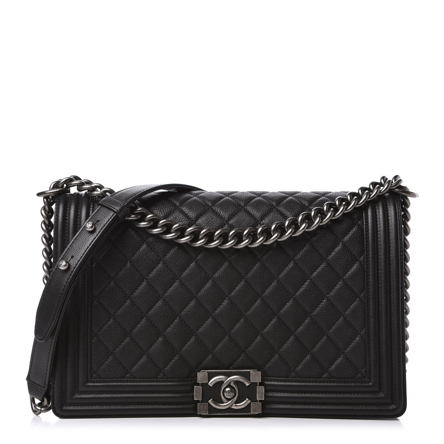 Chanel Grained Calfskin Quilted New Medium Boy Flap Black 1 of 11