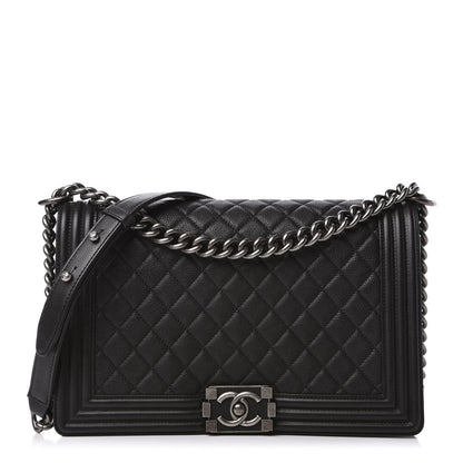Chanel Grained Calfskin Quilted New Medium Boy Flap Black 1 of 11