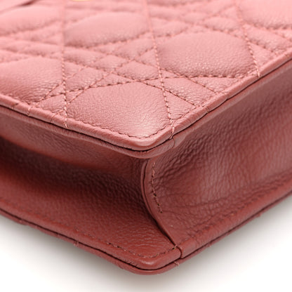 Christian Dior Calfskin Cannage Caro Zipped Pouch With Chain Pink Peony 9 of 9