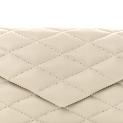 Saint Laurent Lambskin Quilted Sade Puffer Envelope Clutch 6 of 9