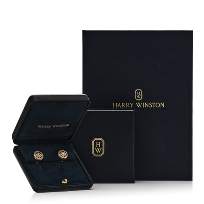 Harry Winston 18K Yellow Gold Diamond Winston Gates Earrings 5 of 5