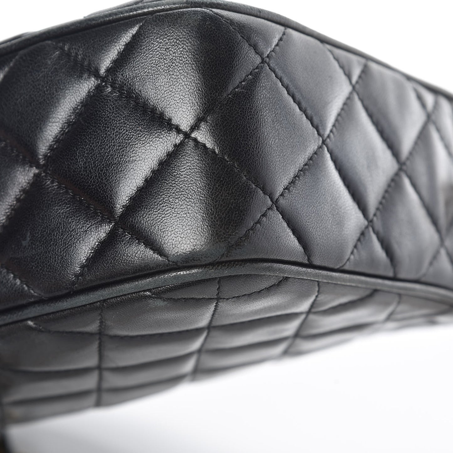 Lambskin Quilted CC Tassel Camera Case Black