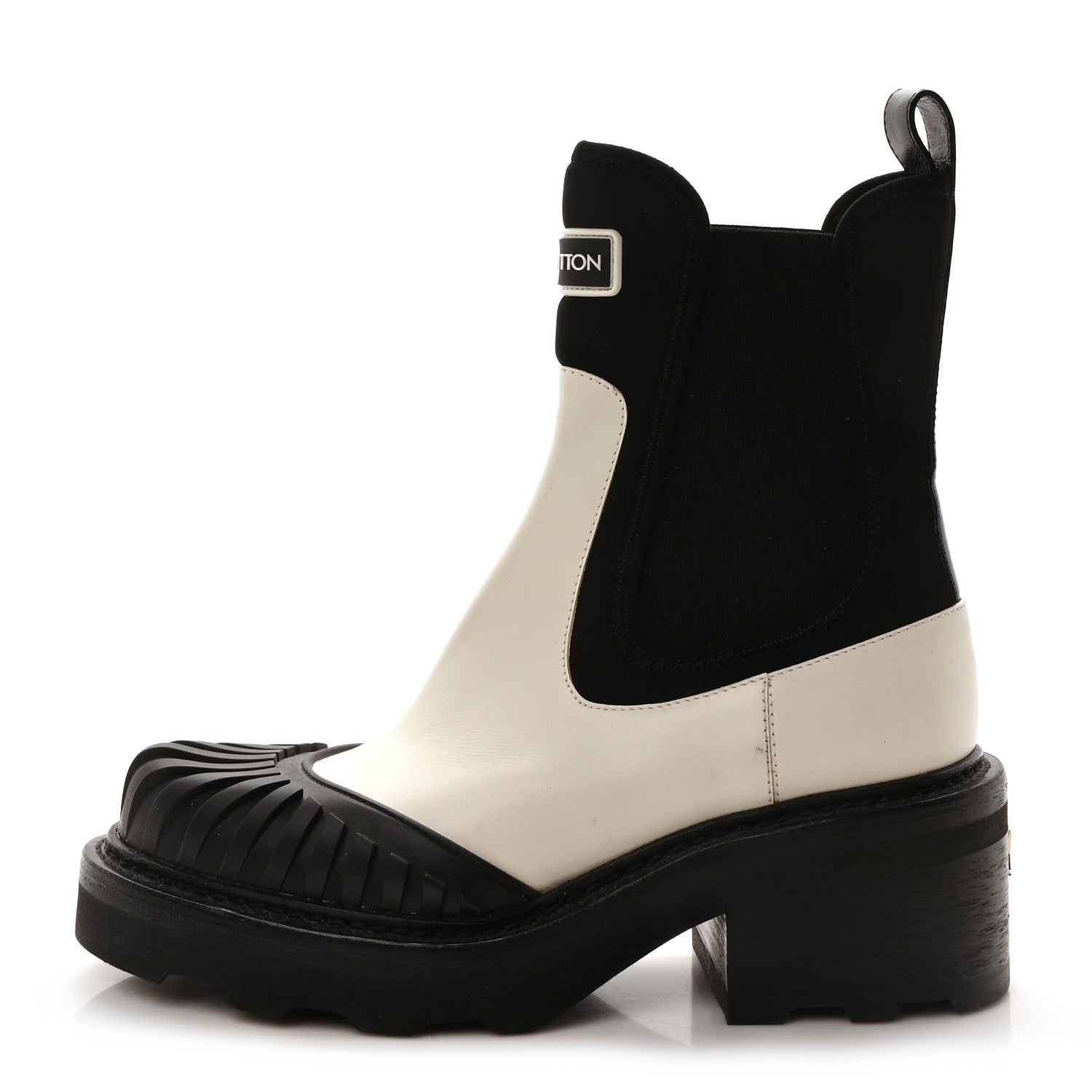 Louis Vuitton Calfskin Beaubourg Ankle Boots 38 White Black 1 of 8