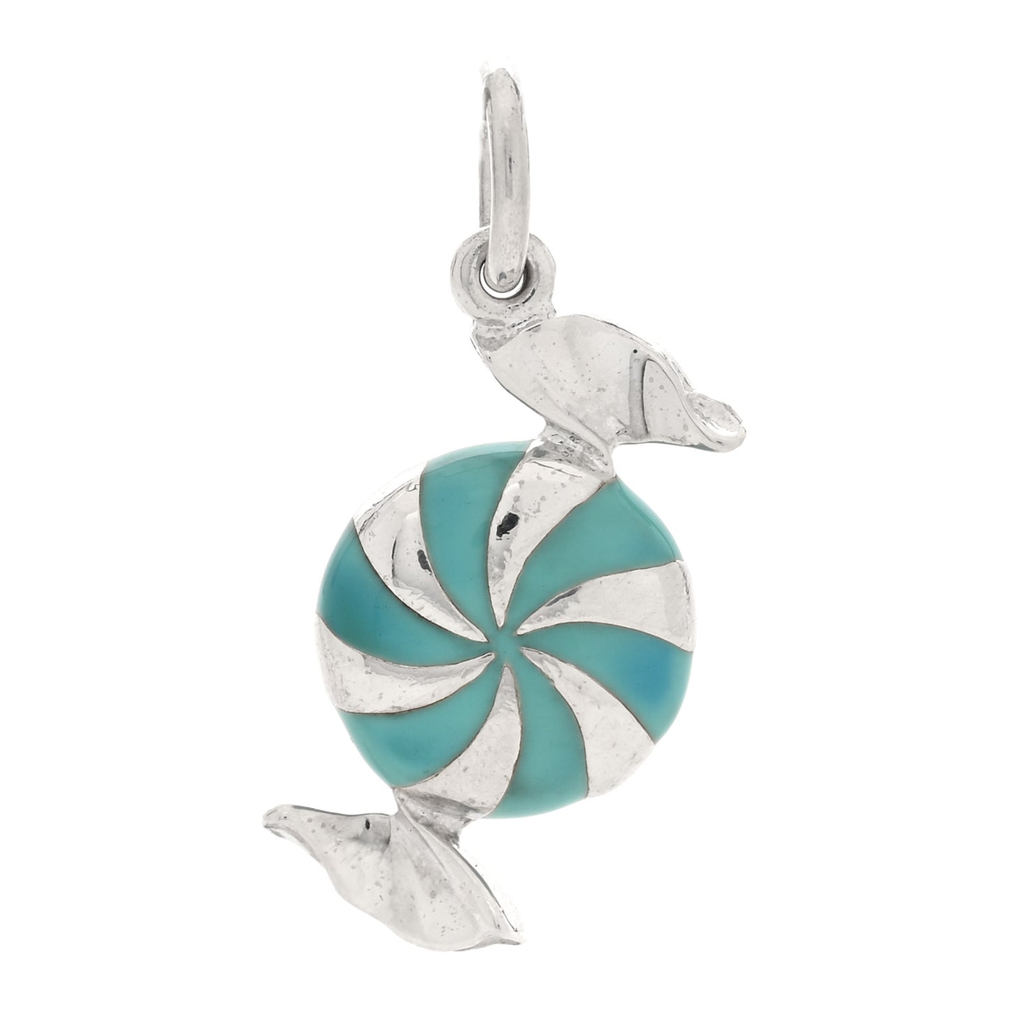 Sterling Silver Enamel Bon Bon Candy Charm Blue