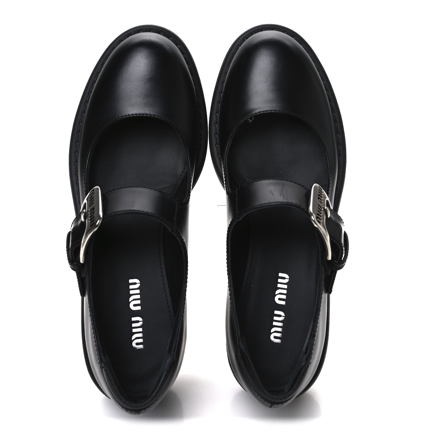 Miu Miu Spazzolato Rois Mary Jane Pumps 41 Black 2 of 9
