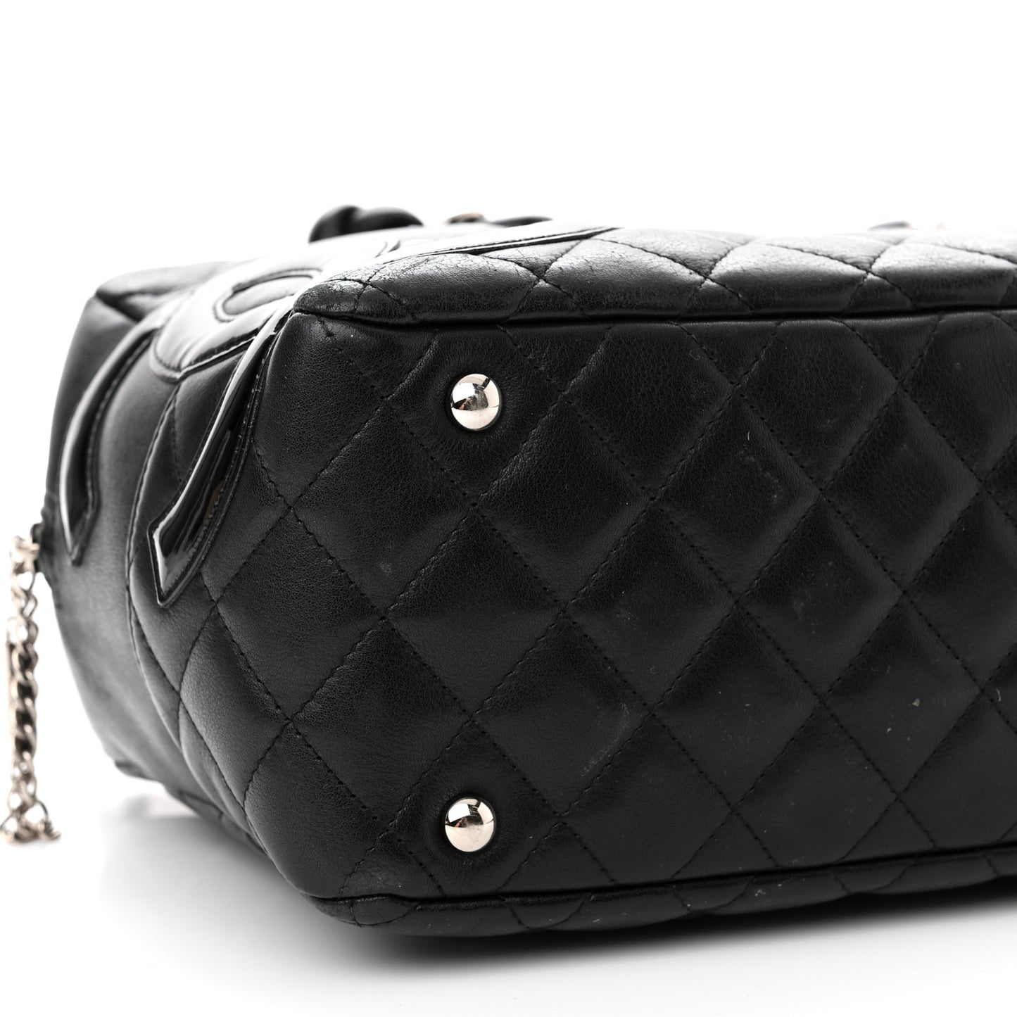 Calfskin Quilted Large Cambon Bowler Black
