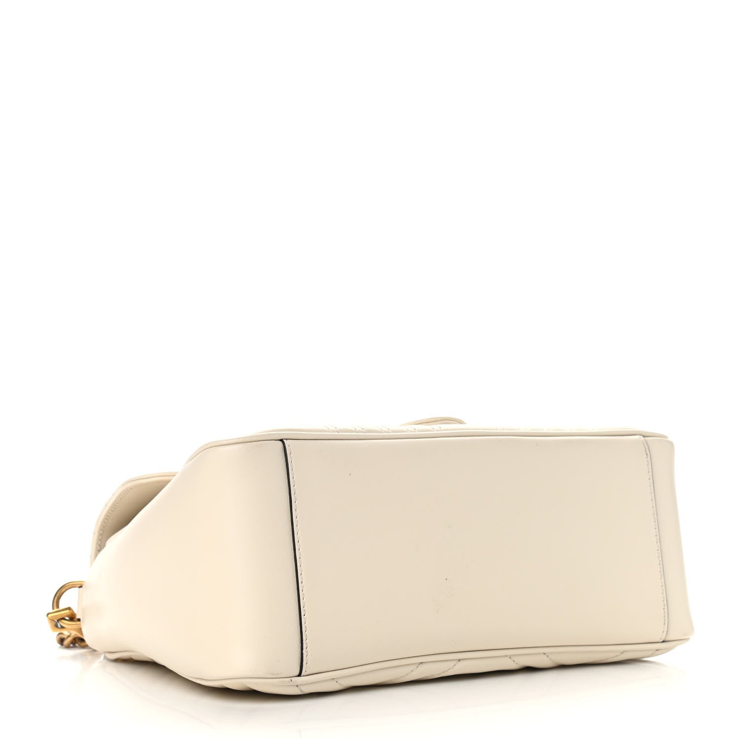 Gucci Calfskin Matelasse Small GG Marmont Top Handle Shoulder Bag White 3 of 11