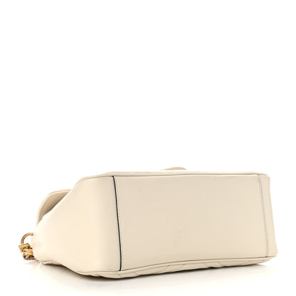 Gucci Calfskin Matelasse Small GG Marmont Top Handle Shoulder Bag White 3 of 11