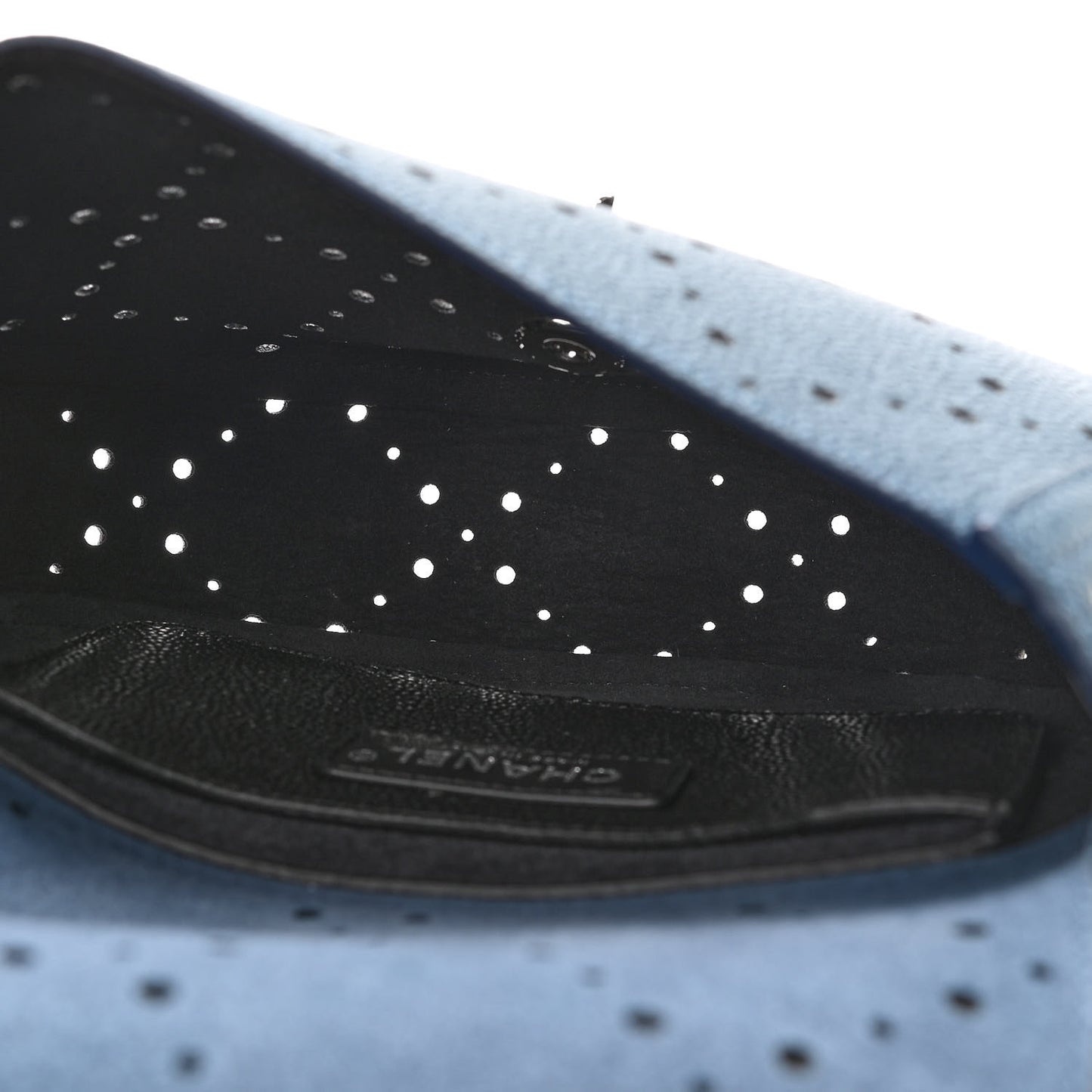 Caviar Perforated Messenger Bag Navy