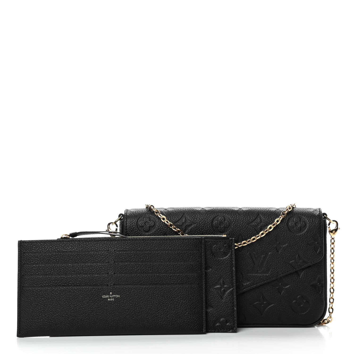 Louis Vuitton Empreinte Pochette Felicie Chain Wallet Black 2 of 5