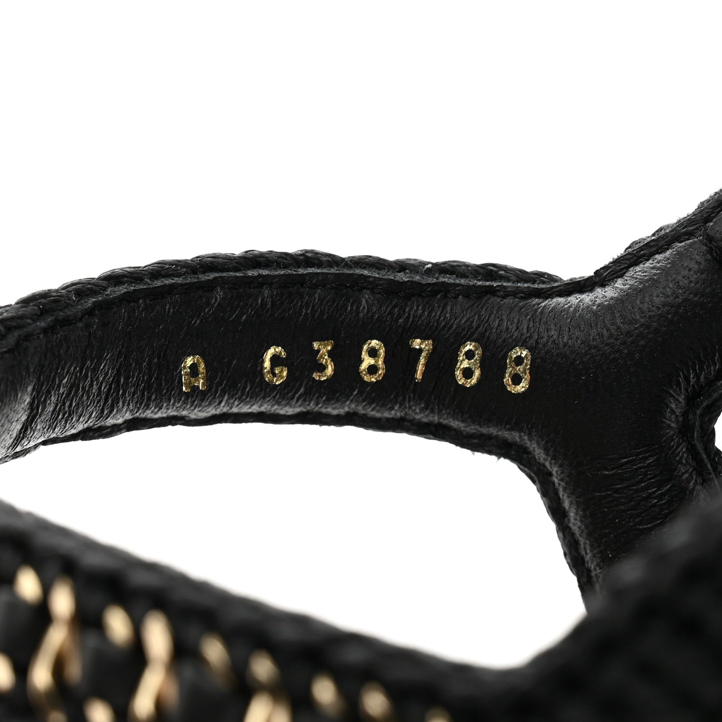 Lambskin Embroidered CC Thong Sandals 36 Black