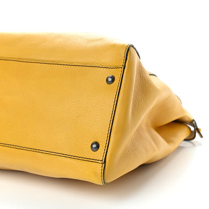 Fendi Vitello Zucca Large Peekaboo Iconic Satchel Yellow Tobacco 8 of 9
