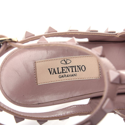 Valentino Garavani Calfskin Lacquered Monochrome Rockstud Ankle Strap 100mm Pumps 37.5 Poudre 8 of 11