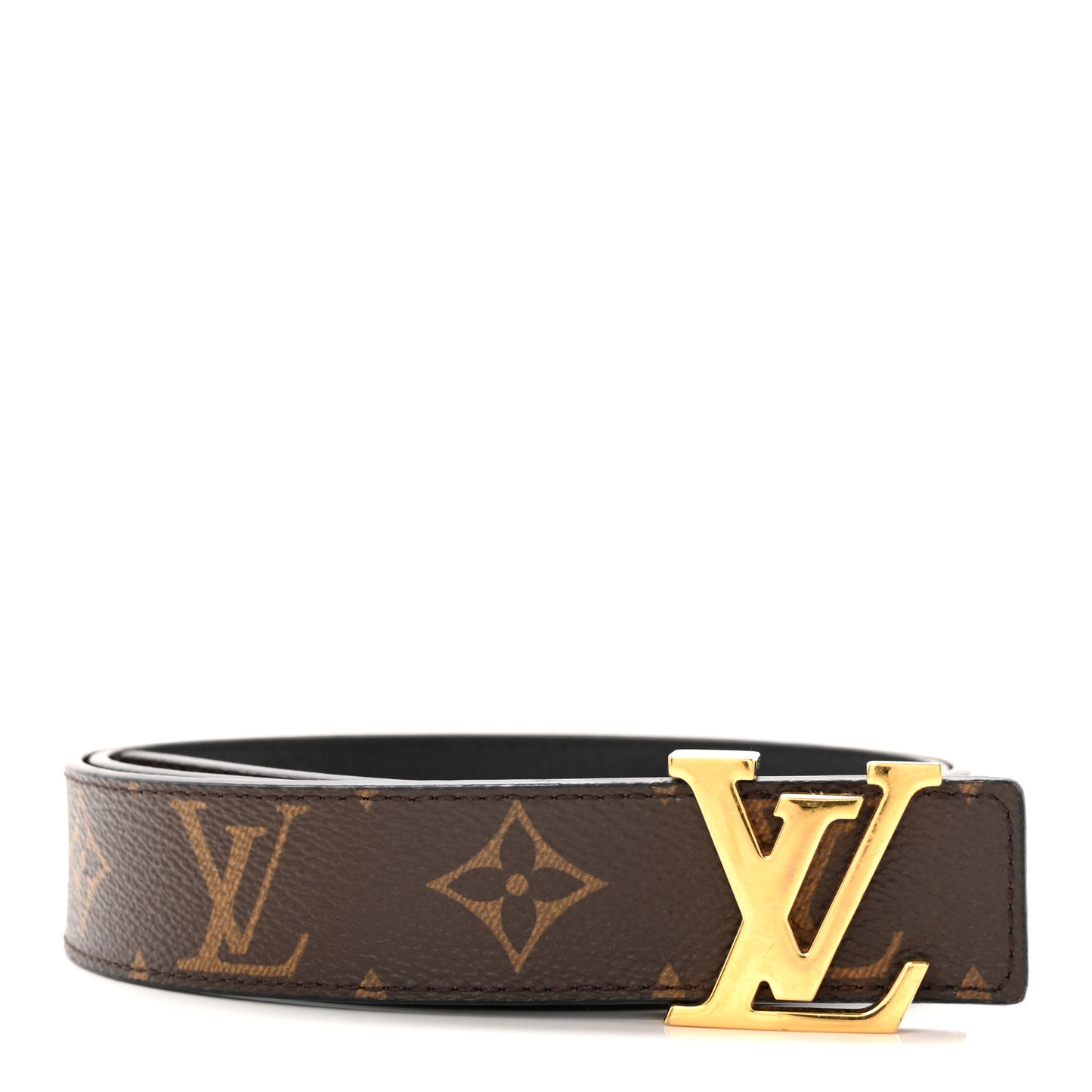 Calfskin Monogram 40mm LV Initiales Reversible Belt 85 34 Black