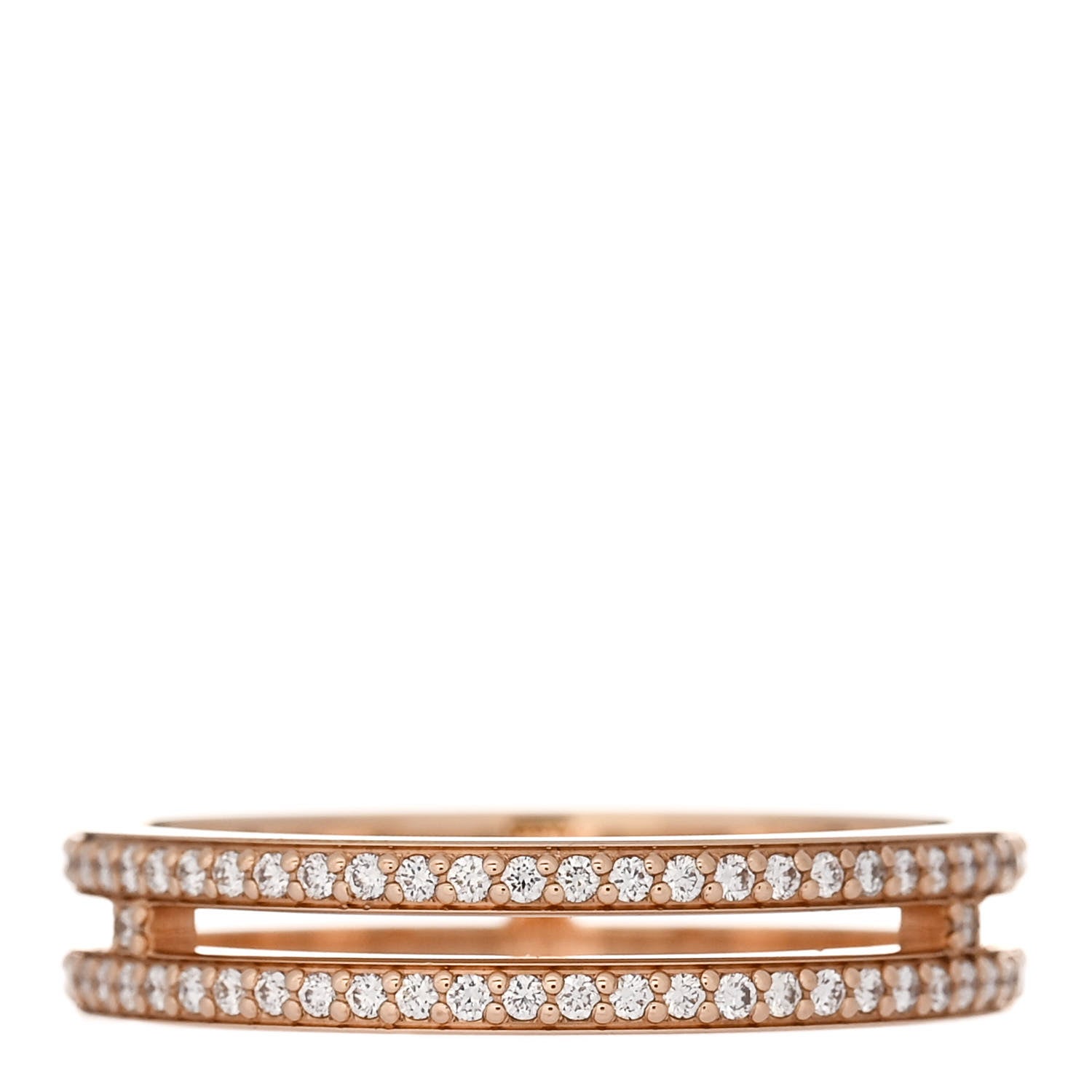 Hermes 18K Rose Gold Diamond Ariane Wedding Band Ring 51 5.75 3 of 4
