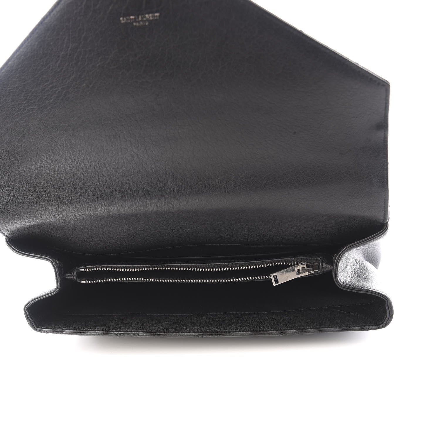 Saint Laurent Calfskin Matelasse Diamond Quilted Monogram Large College Bag Black 4 of 9