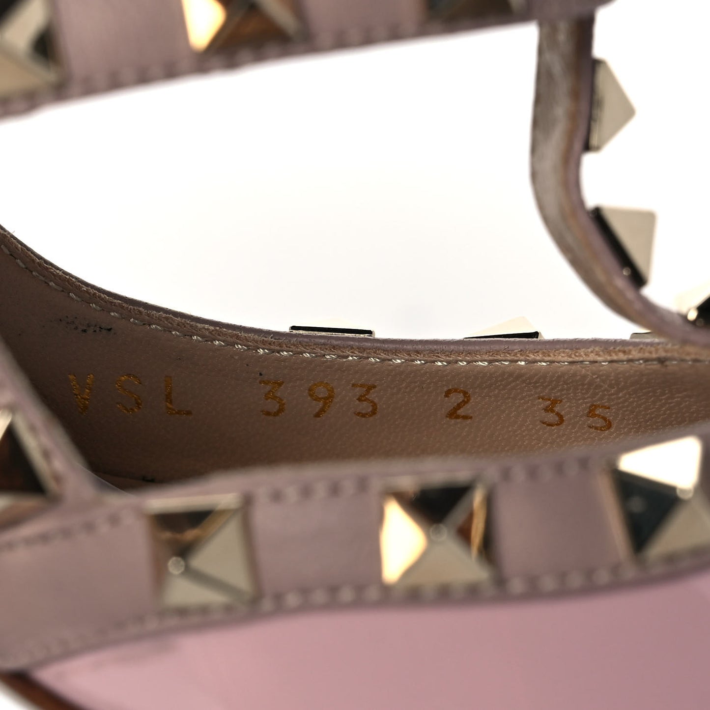 Patent Nappa Rockstud Ankle Strap 100mm Pumps 35 Water Rose Poudre