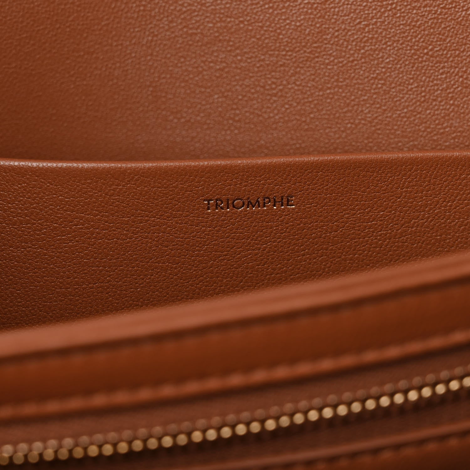 Celine Textile Natural Calfskin Classique Triomphe Khaki Tan 7 of 14