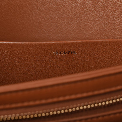 Celine Textile Natural Calfskin Classique Triomphe Khaki Tan 7 of 14