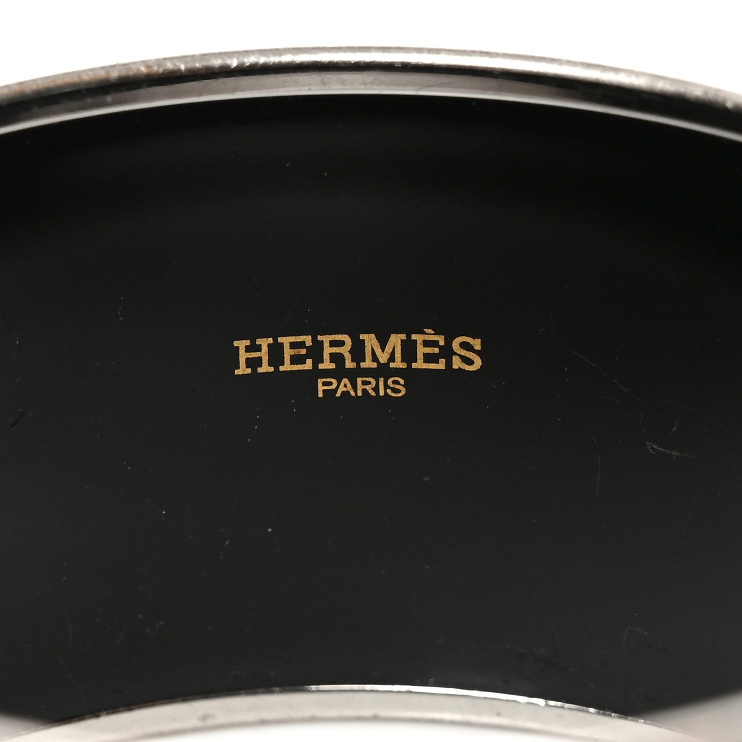 Hermes Enamel Printed Grand Apparat Extra Wide Bracelet 65 Black 4 of 5